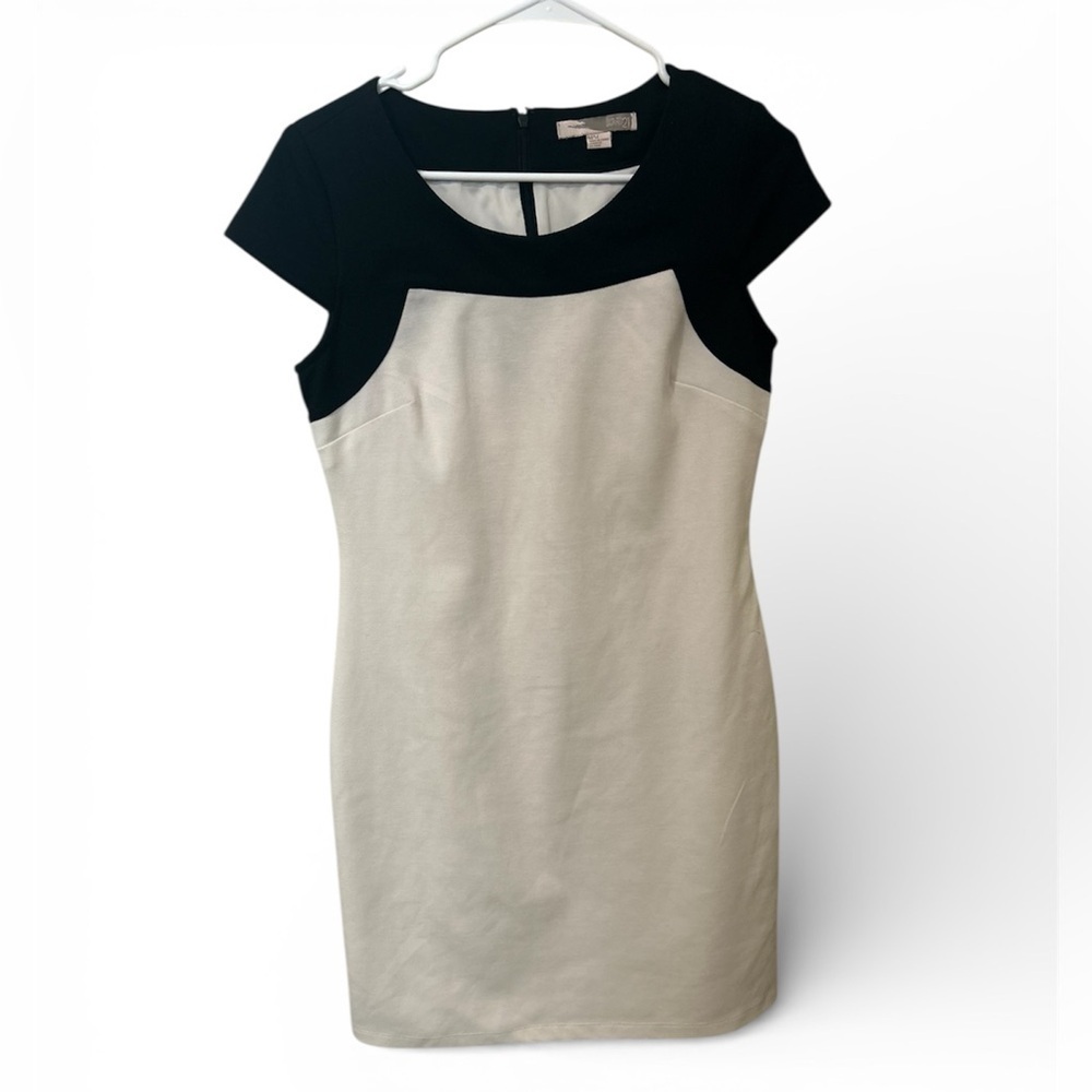 Love21 Black White Colorblock Dress Business Casual Sheath Lined Size Medium